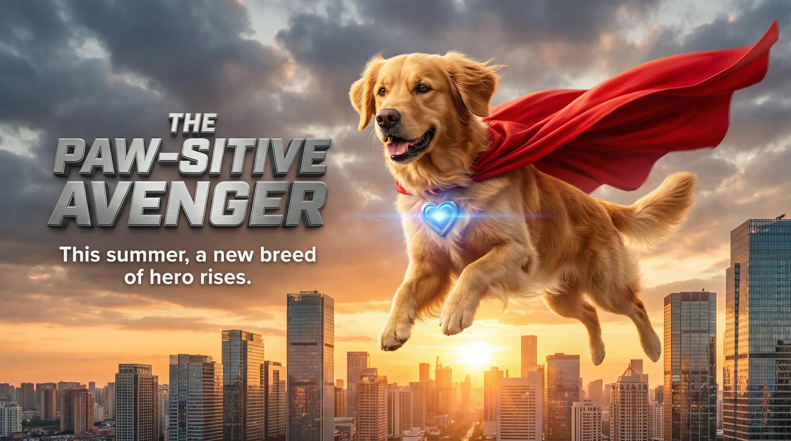 Superhero Flying Dog Movie Title Picture